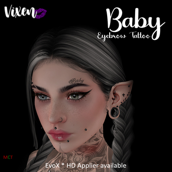 Second Life Marketplace - Vixen * Baby Eyebrow Tattoo EvoX